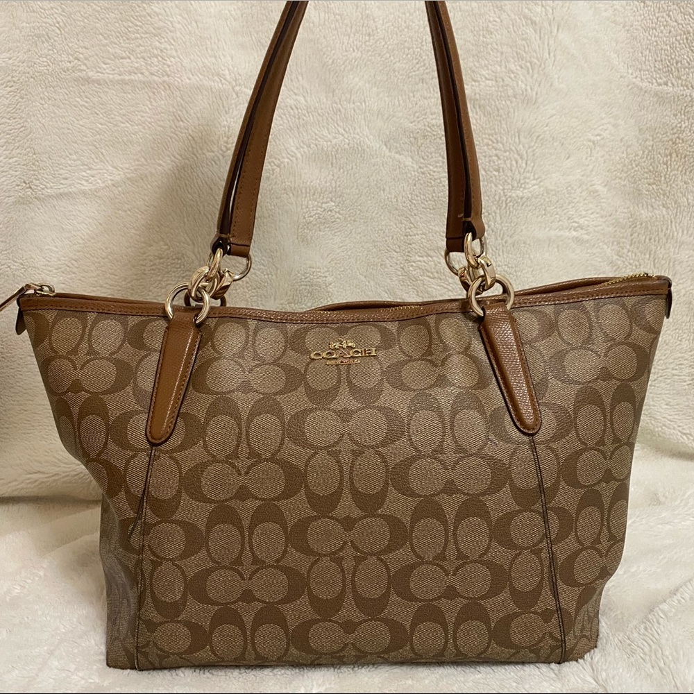 COACH logo print tote